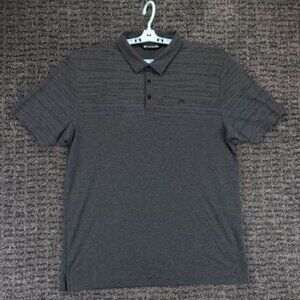 Travis Mathew Polo Shirt Mens XL Dark Gray Active Casual Golf Tennis Preppy